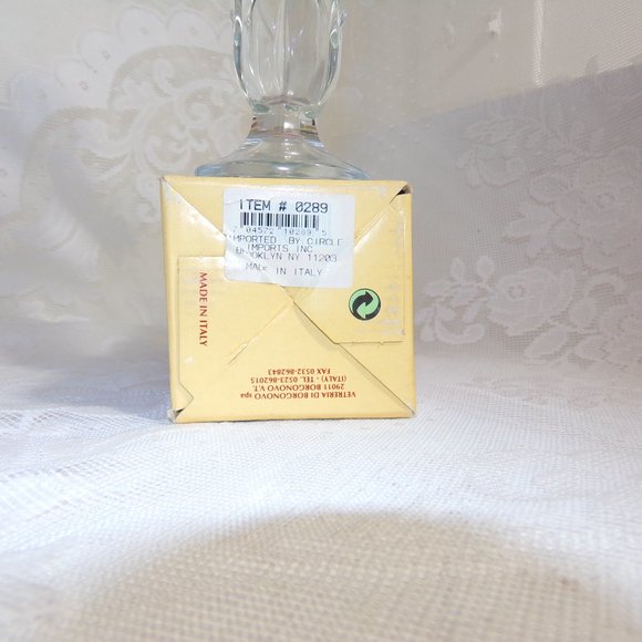 Borgonovo Clear Glass Short Pedestal 7.75"Tall Single Bud Vase Marked Italy - Picture 10 of 16